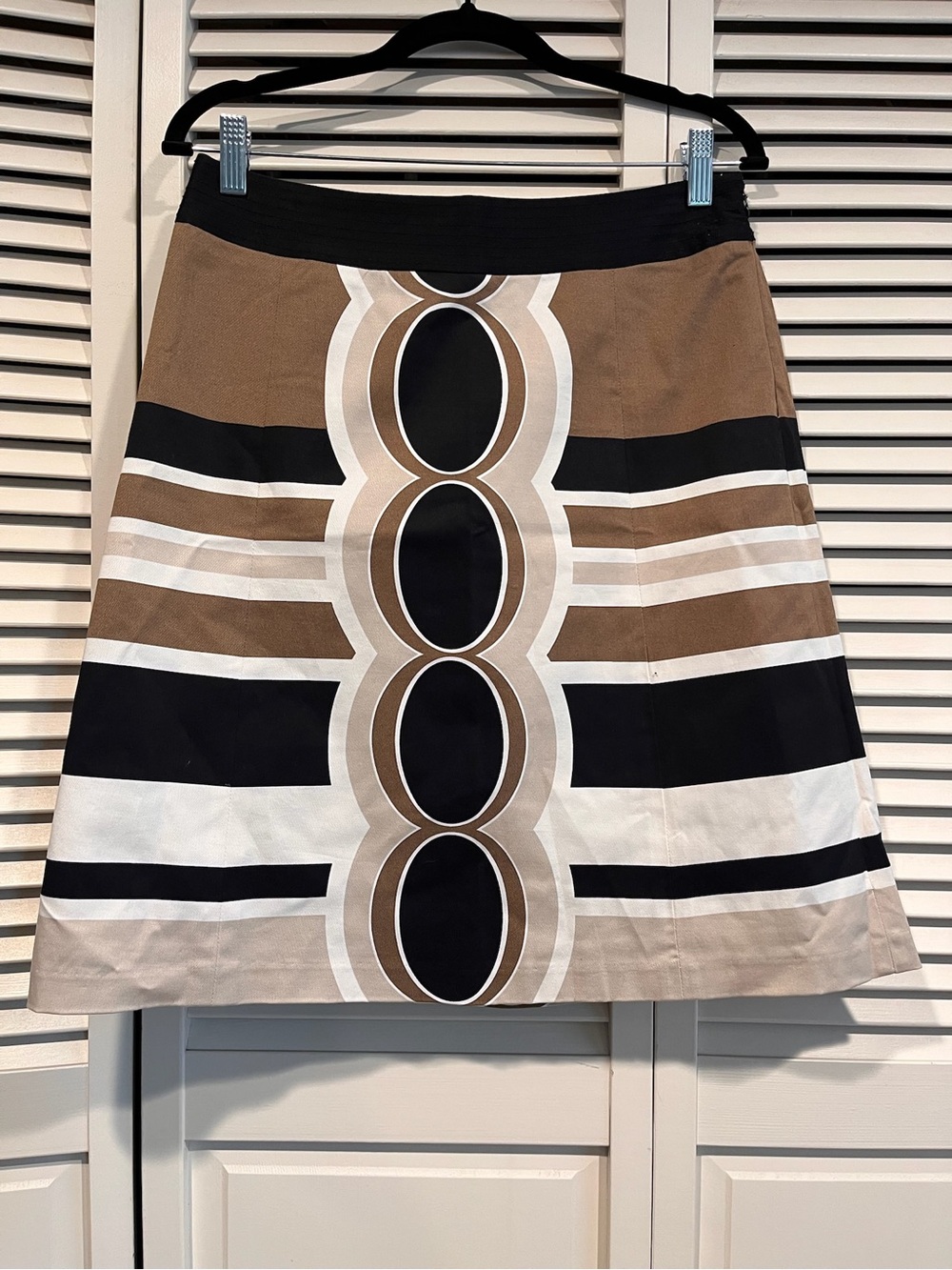 Merona A-Line Skirt in Black, White, and Tan